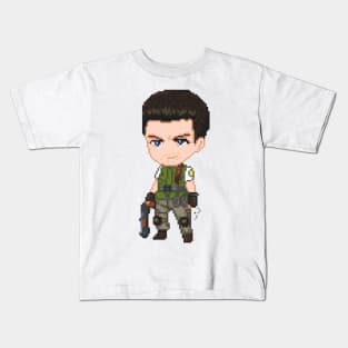 Chris Redfield Resident Evil Pixel Art Kids T-Shirt